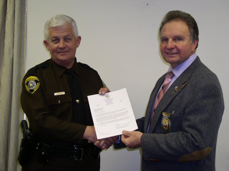 Captain Lou DellaMea with DNR Director Frank Jezioro