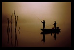Fishing on Lake in a boat