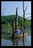 Couple fishing from boat